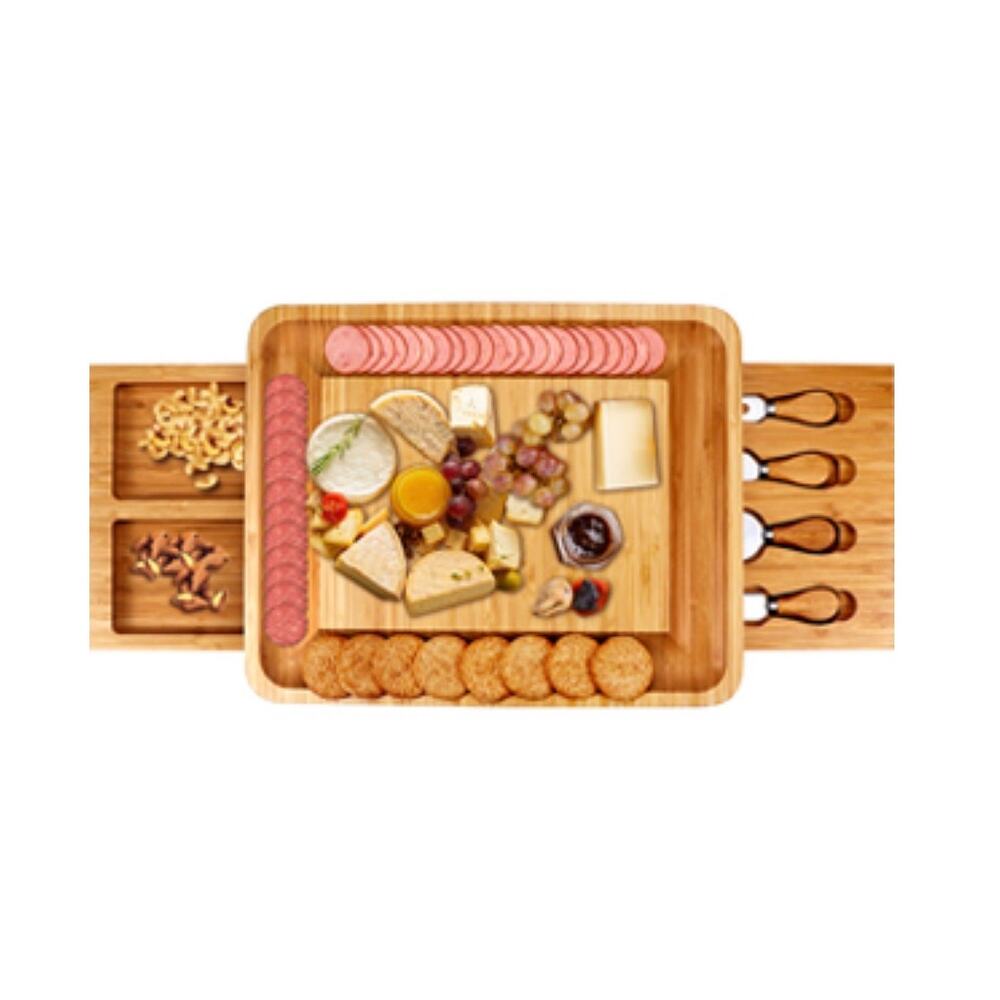 Bamboo Charcuterie Cheese Board with Cheese Tools - Picture 5 of 10